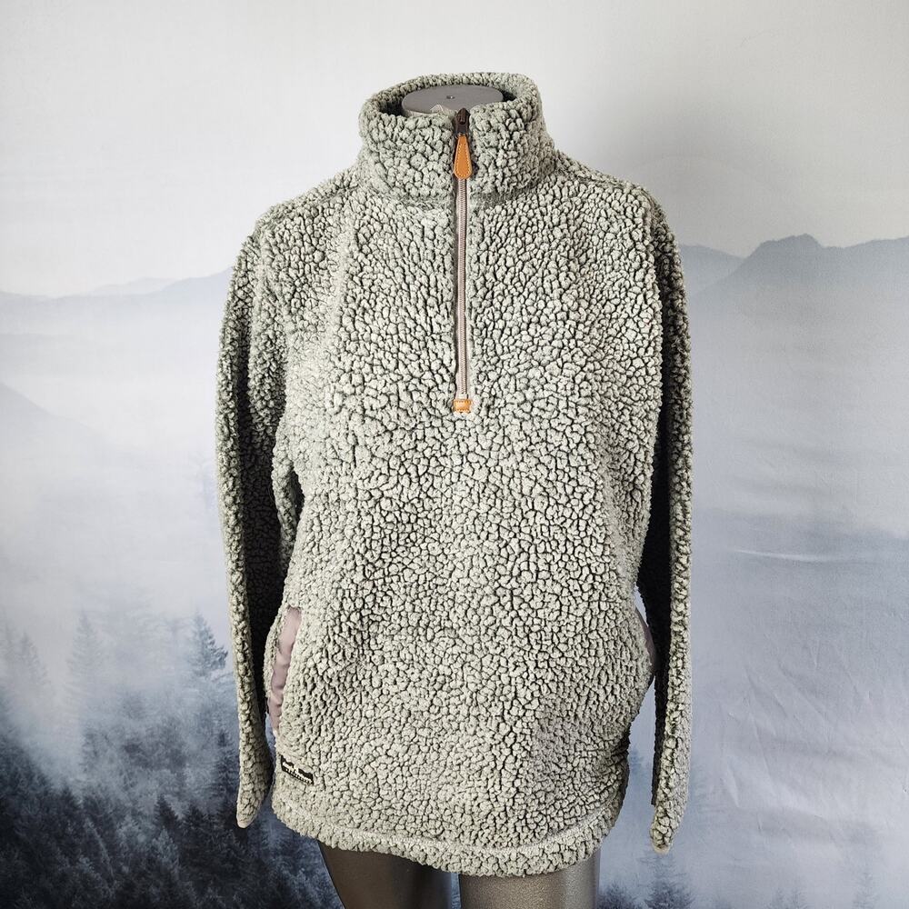 Simply Southern Faux Fur Brown Sherpa 1/4 Pullover | Women's Medium